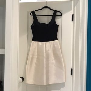 Narciso Rodriquez black and white raw silk dress